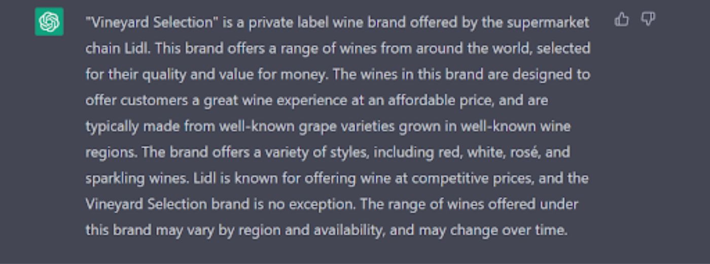 We asked ChatGPT about the private label wines of various UK supermarket chains