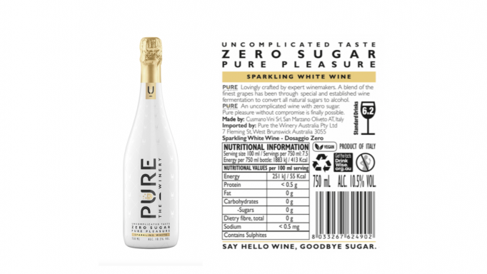 Logo for: Pure The Winery Zero Sugar Sparkling White